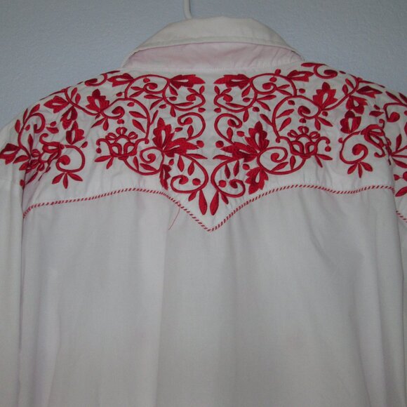 El Señor de los Cielos White Red Snap Mens Sz 2XL Cowboy Western Halloween - Picture 8 of 16